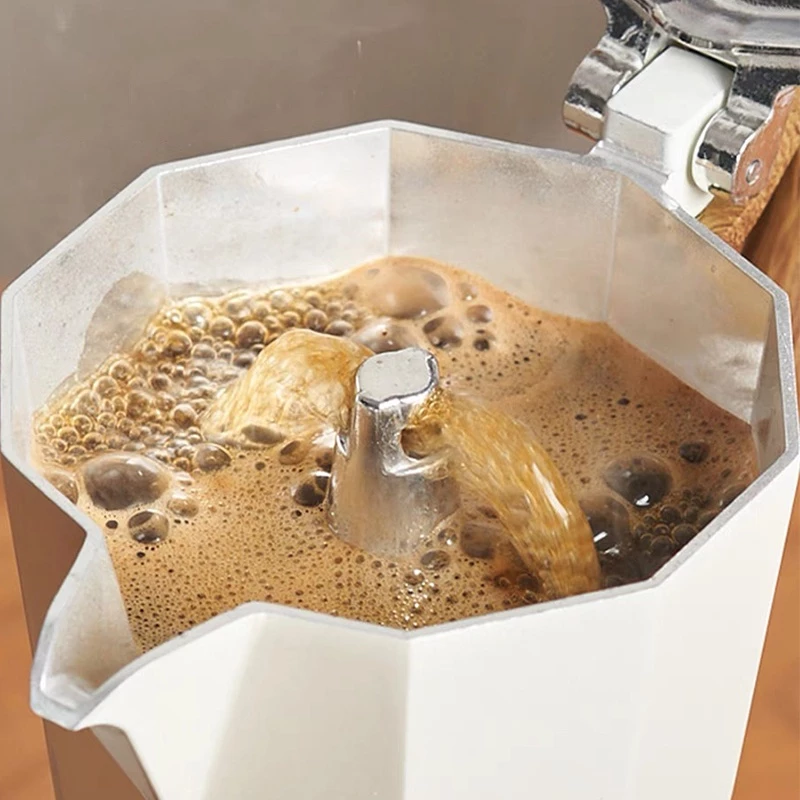 ☕☕☕ กาต้มกาแฟ หม้อต้มกาแฟสด Moka pot ความจุ 3/6Cup ใช้งานกับเตาไฟฟ้า เตาแก็ส เตาแคมป์ปิ้ง （ส่งกระดาษกรอง +100pcs） thumbnail 7