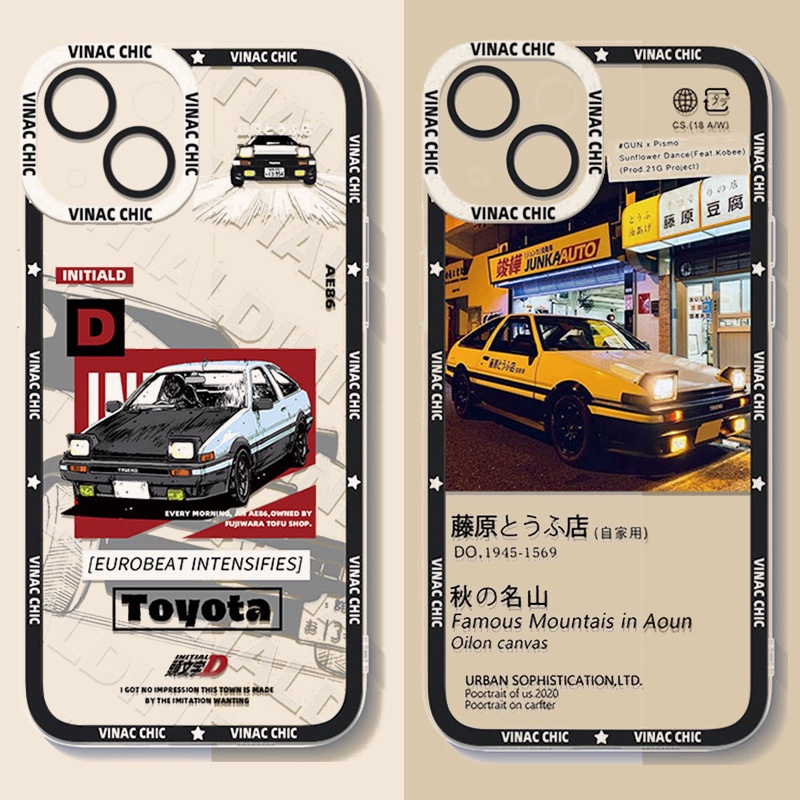 เคสโทรศัพท์ซิลิโคน กันกระแทก ลายการ์ตูนอนิเมะ Initial D สําหรับ iPhone 15 Pro Max iPhone 11 13 12 14 Pro Max XS X XR 12 13 Mini 7 8 14 15 Plus SE 2020