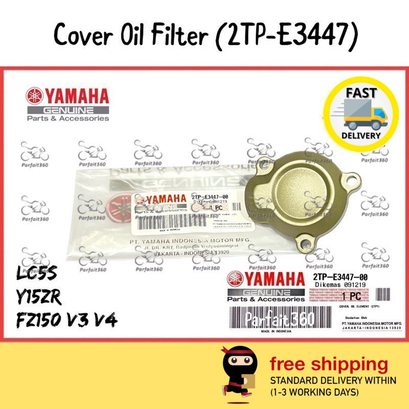 2TP-E3447 FZ150i V3 V4 / Y15ZR V1 V2 / LC135 5S Cover Crankcase Gold Oil Filter Element / Penutup Pe