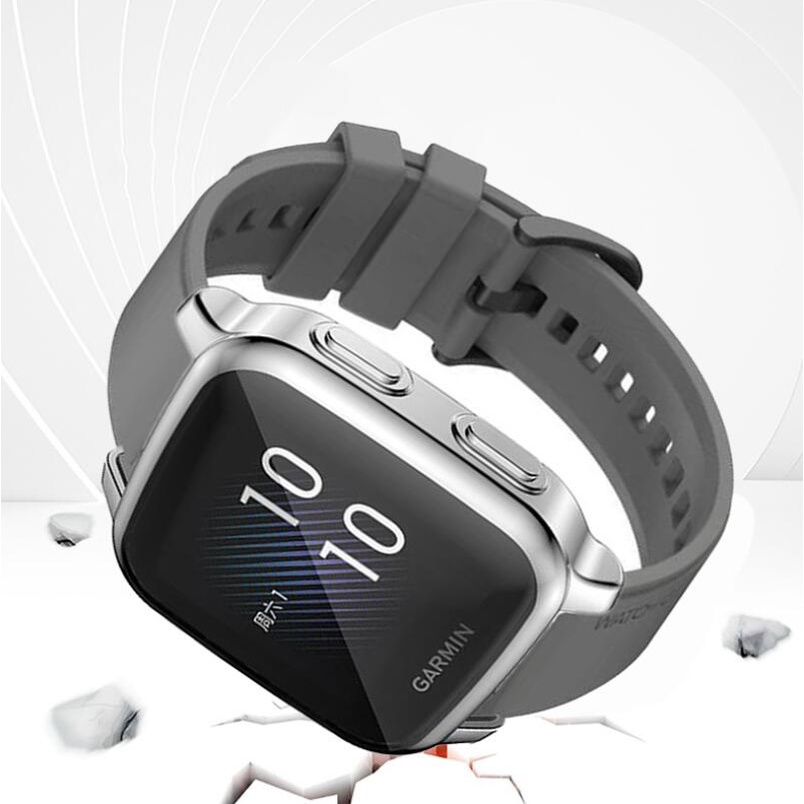 2 in 1 สายซิลิโคน พร้อมเคส สําหรับ Garmin Venu sq 2 TPU เคสป้องกันหน้าจอ สายซิลิโคน Venu sq / Venu sq music อุปกรณ์เสริมสมาร์ทวอทช์ สําหรับเปลี่ยน - รูปที่ 3