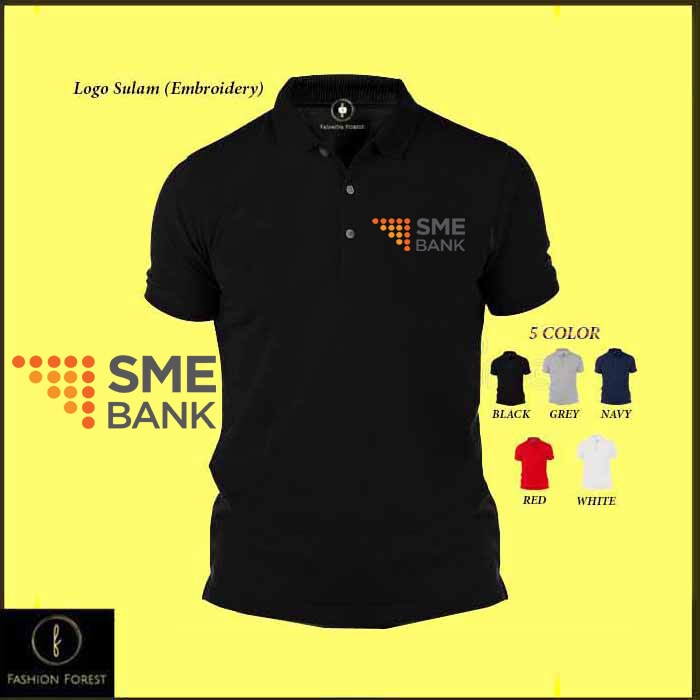 ไมโครไฟเบอร์แห้งเร็ว Jersi Jersey Polo T เสื้อโลโก้ Sulam เย็บปักถักร้อย SME BANK Dry Fit 1208