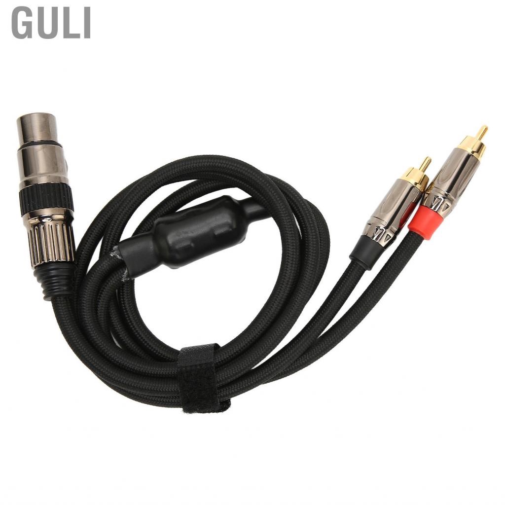 Guli XLR Female To Dual RCA Male Y Splitter Cable  3 Pin Gold Plated Clear Sound for Speaker Karaoke