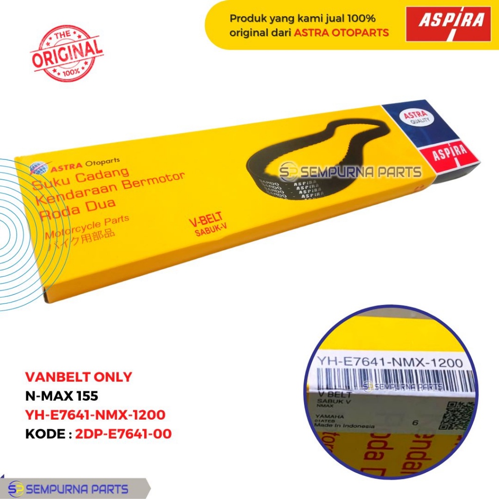 VANBELT ONLY N-MAX 155 (YH-E7641-NMX-1200) - ASPIRA