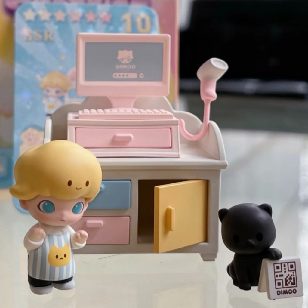 【ของแท้】กล่องสุ่ม ตุ๊กตาฟิกเกอร์ popmart Moo Moo Cat Paradise