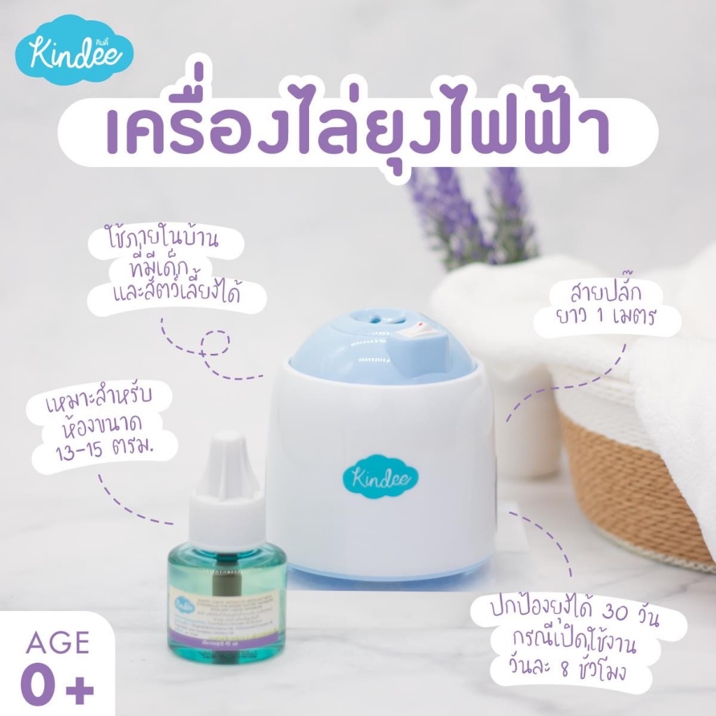 กำจัดยุง Kindee เครื่องไล่ยุงไฟฟ้า สารสกัดจากธรรมชาติ