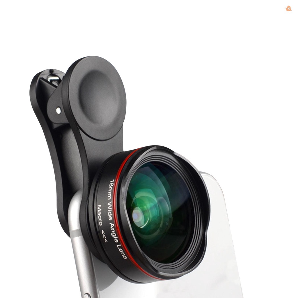 Aut เลนส์กล้องสมาร์ทโฟน 5K Ultra HD 18 มม. 128° เลนส์มาโครมุมกว้าง 15X ไม่ผิดเพี้ยน พร้อมคลิปสากล เข้ากันได้กับสมาร์ทโฟน iPhone Samsung Huawei