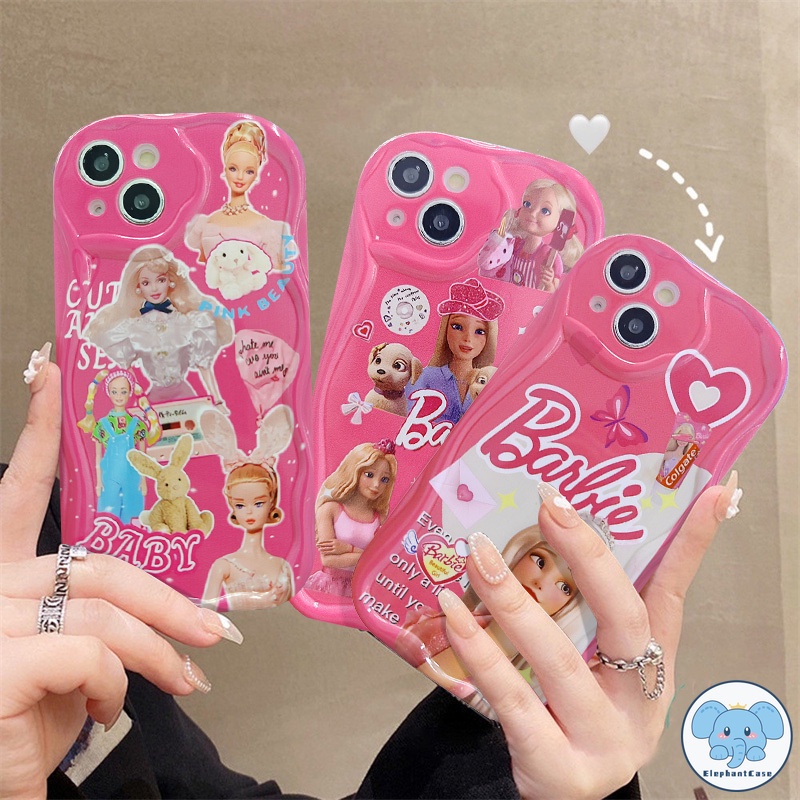 ส่งจากไทย การ์ตูนสวยเจ้าหญิงตุ๊กตาบาร์บี้กรณี iPhone 11 15 14 12 13 Pro Max 7Plus XR 8 7 Plus X XS Max