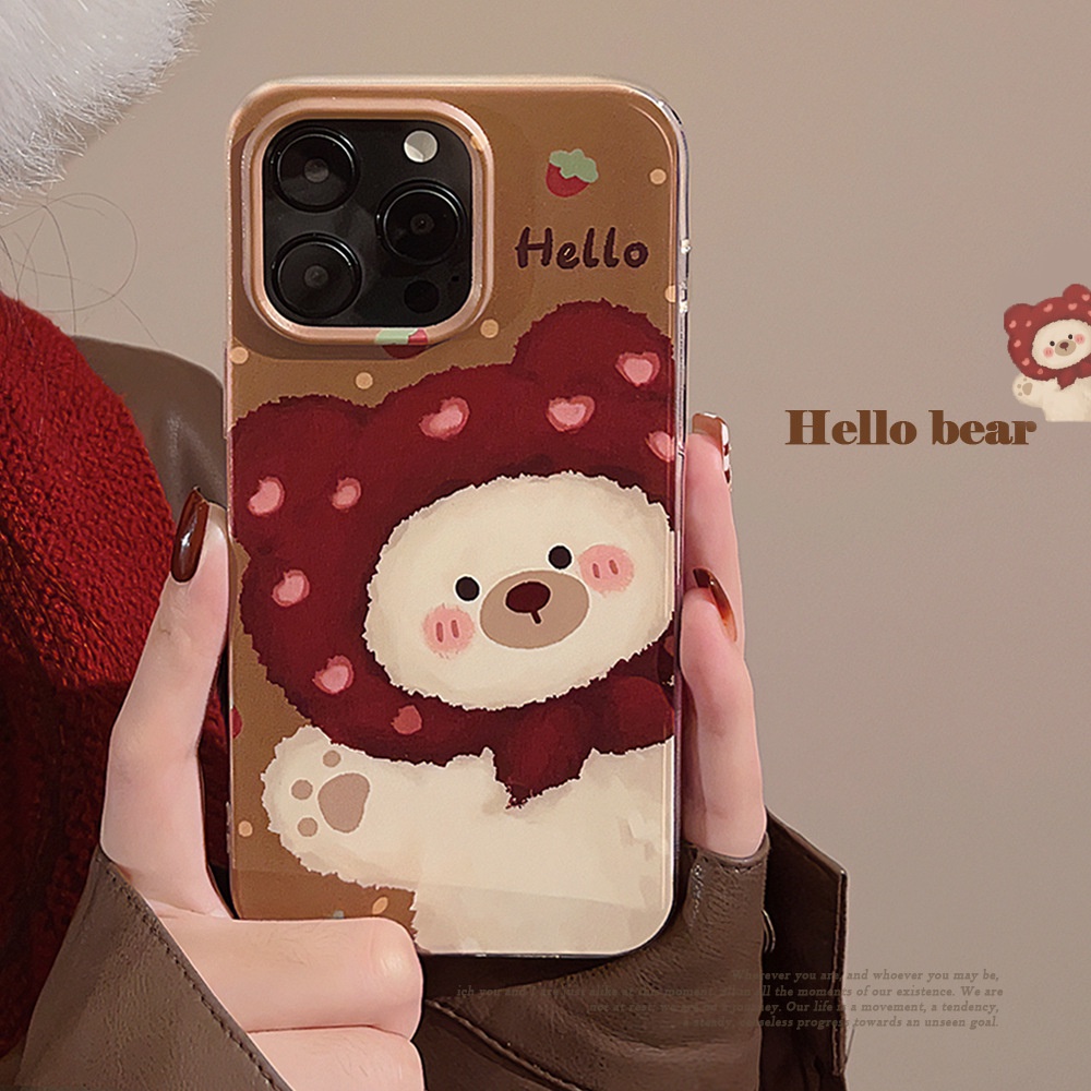เคสซิลิโคน tpu ลายการ์ตูนหมีน่ารัก กันตก สําหรับ apple iphone 11 12 13 14 15 pro max plus x xr xs max 7 8 plus se2020