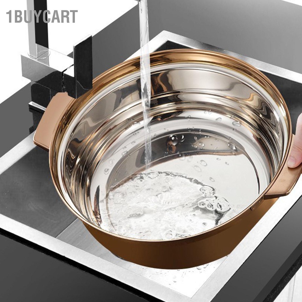1Buycart Soup Pot Stainless Steel Large Capacity Commercial Family Hot Universal for Induction Cooker Gas Stove