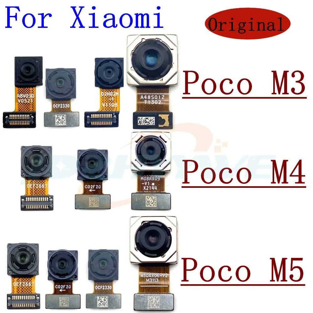 ของแท้ โมดูลกล้องหน้า หลัง สายเคเบิลอ่อน สําหรับ Xiaomi Poco M3 M4 M5