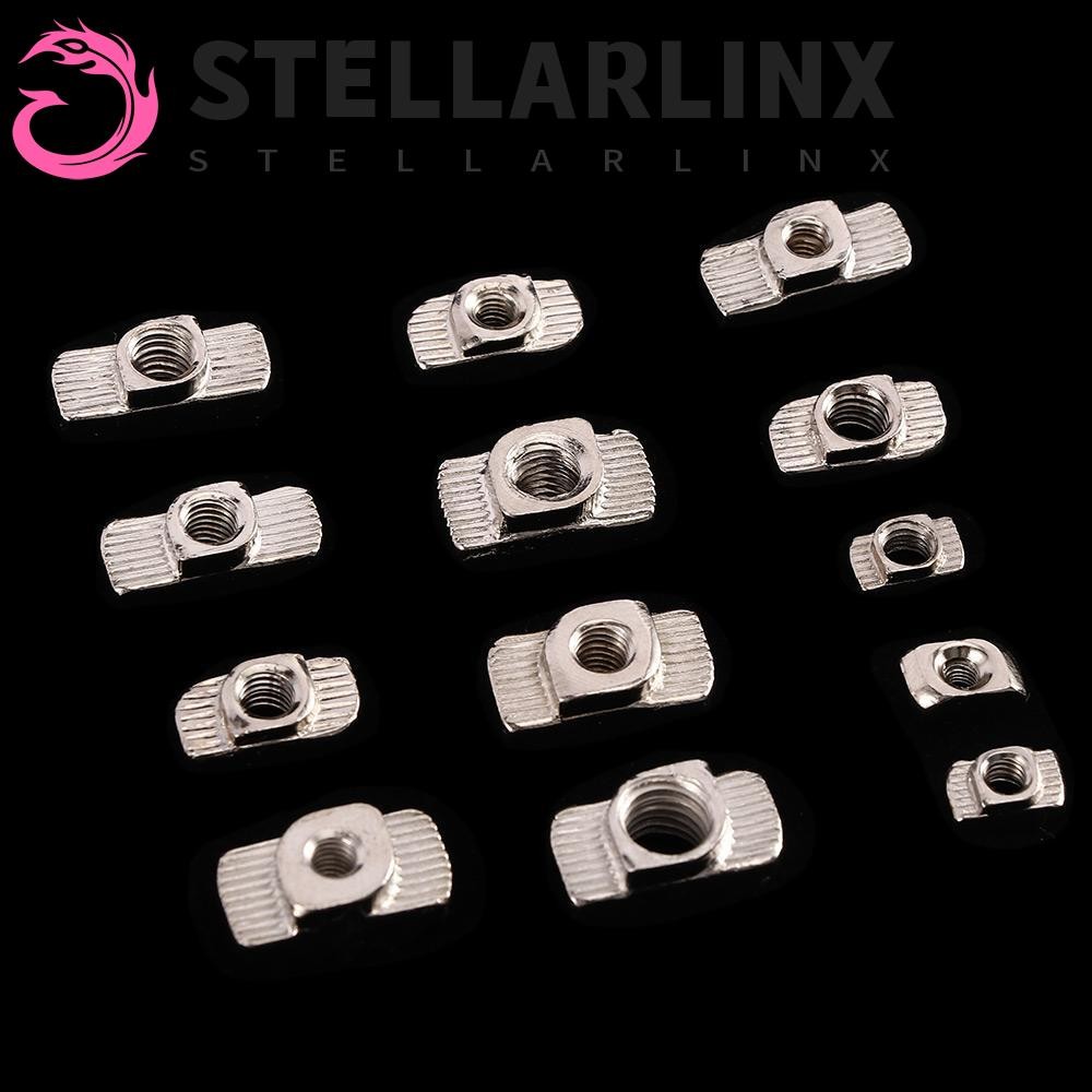 Stellarlinx ด้าย T Nut หลายขนาด T-Slot 10/50 ชิ้น EU มาตรฐาน M3-M8 อลูมิเนียมโปรไฟล์