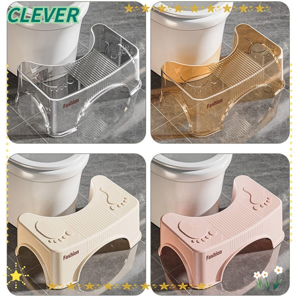 Cleever สตูลรองนั่งชักโครก สตูลหมอบห้องน้ํากันลื่นที่ทนทาน เท้าเหยียบแบบถอดได้แบบพกพา อุปกรณ์ห้องน้ํา