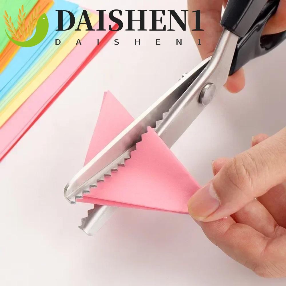 Daishen1 สแตนเลส Pinking กรรไกร, สามเหลี่ยมขอบหยัก Comfort Grip Handled Zig Zag ตัดกรรไกร, ผ้าทนทาน Professional ผ้าหัตถกรรมเย็บกรรไกรตัดเสื้อ