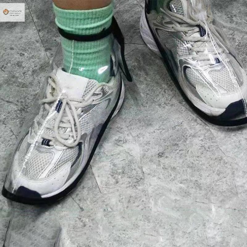 Cod ผ้าคลุมรองเท้าตัดผม PVC Clear Shoe Cover Foots Covers Hair Stylist Shoes ใหม่