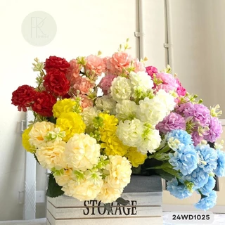 มินิมัมแซมดอกแก้ว 5ก้าน10ดอก ขนาดความยาว35cm.หน้าดอก5cm. ตกแต่งบ้าน