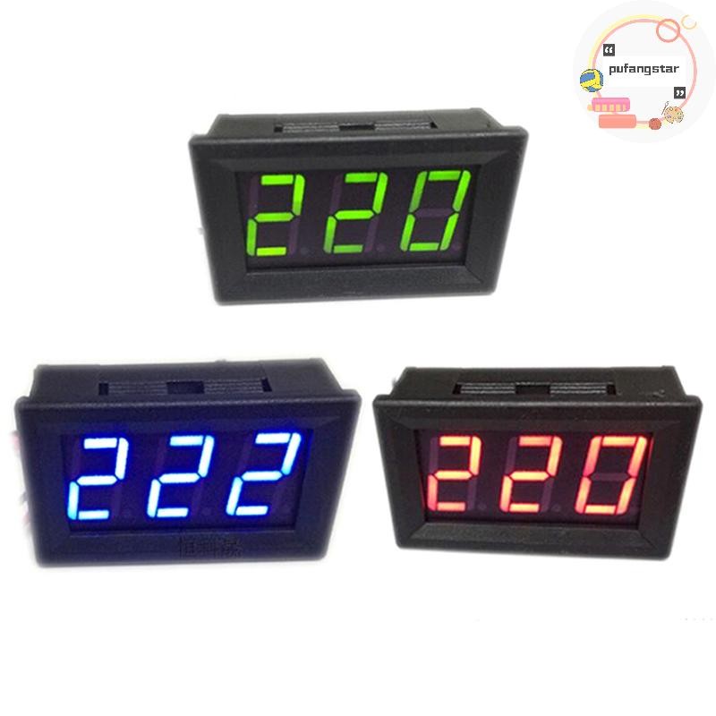 Pufangstar AC 70-500V โวลต์มิเตอร์แบบดิจิตอลจอแสดงผล LED 2 สายไฟโวลต์เครื่องวัดแรงดันไฟฟ้า TH