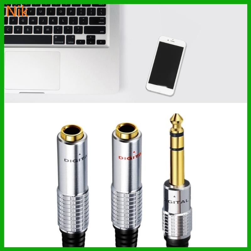 บ.ลค.ต.ศ. 1 4 นิ้ว Dual 6 35 มม. Stereo Jack- Splitter Audios Videos Cable Adapter Lead 20 ซม. ๊