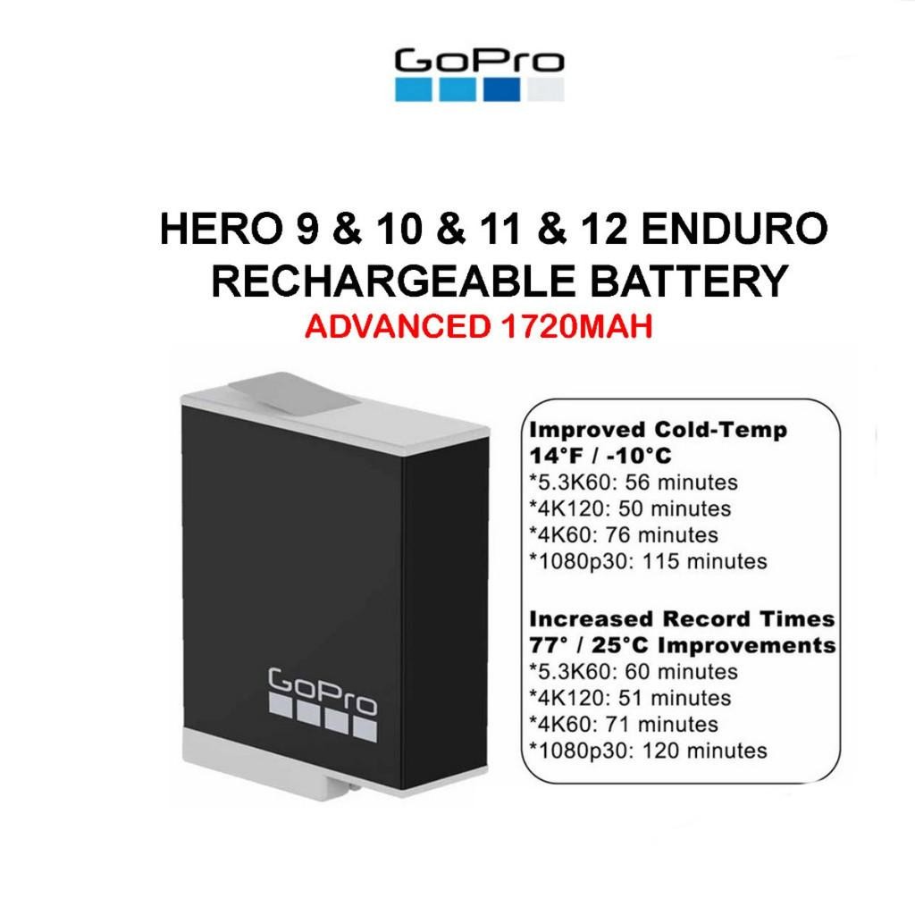 GoPro HERO12/11/9 Enduro แบตเตอรี่ลิเธียมใหม่กีฬากล้องความจุแบตเตอรี่อุณหภูมิต่ำ 1720mAh