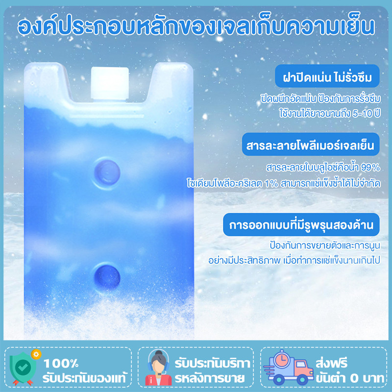 ไอซ์แพคเก็บความเย็น คุณภาพดี เย็นนาน ไม่ต้องเติมน้ำ เจลเก็บความเย็น แบบกล่อง 400ml/600ml/1100ml