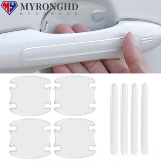 Myronghd สติกเกอร์ป้องกันรอยขีดข่วน สําหรับติดมือจับประตูรถยนต์ 4 8 ชิ้น