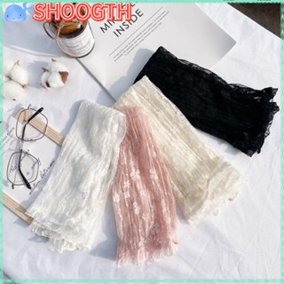 Shoogth ปลอกแขนกันแดด ลูกไม้ ลายดอกไม้ 4 สี 2 คู่