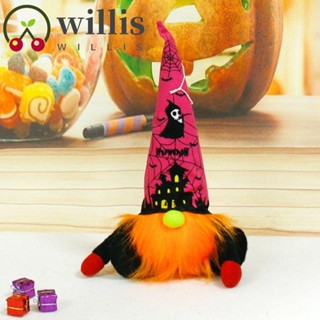 Willis ตุ๊กตา Rudolph น่ารัก สีส้ม ไร้หน้า พร้อมไฟ สําหรับตกแต่งปาร์ตี้ฮาโลวีน