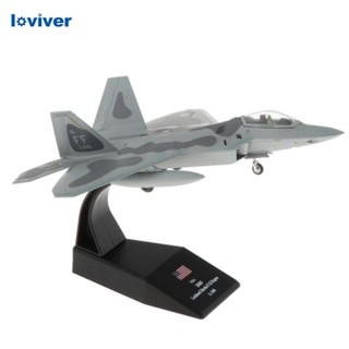 [Loviver] โมเดลเครื่องบินรบ 1:100th Aviation Fighter Warplane Diecast พร้อมขาตั้ง สีเทา 2