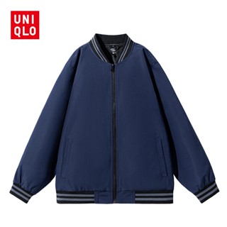 Uniqlo เสื้อแจ็กเก็ตเบสบอลลําลอง ทรงหลวม แฟชั่นฤดูใบไม้ผลิ และฤดูหนาว สําหรับผู้ชาย