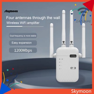 Skym* อุปกรณ์ขยายสัญญาณ Wifi เพิ่มสัญญาณ Wi-fi ความถี่คู่ 1200mbps ครอบคลุมกว้าง และความเร็วสูง