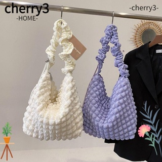 Cherry3 กระเป๋าถือ กระเป๋าสะพายไหล่ สะพายข้าง ทรงโท้ท จุของได้เยอะ สีพื้น แฟชั่นสําหรับสตรี