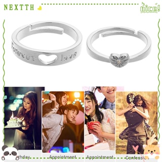 Nextth แหวนคริสตัล รูปหัวใจ เครื่องประดับคู่รัก วันวาเลนไทน์ สําหรับผู้ชาย ผู้หญิง 1 คู่