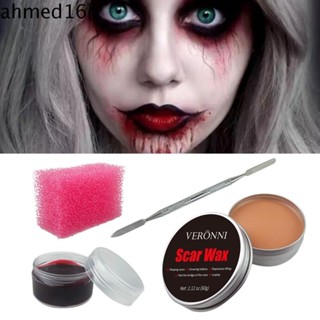 Ahmed แว็กซ์แผลเป็นปลอม 3 สี SFX พร้อมไม้พาย 60 กรัม สําหรับแต่งหน้าฮาโลวีน