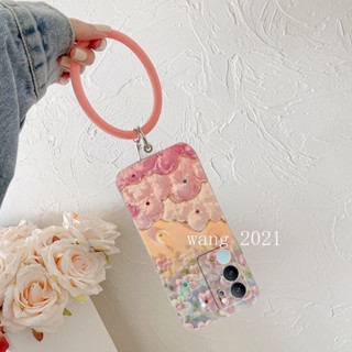 พร้อมส่ง เคสโทรศัพท์มือถือนิ่ม ลายดอกไม้ ประดับพลอยเทียม แวววาว พร้อมสายคล้องข้อมือ ทรงกลม สําหรับ VIVO V29 5G VIVO V29e V29 Pro 5G 2023 VIVOV29 5G