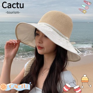 Cactu หมวกปีกกว้าง ป้องกันรังสียูวี ลําลอง แฟชั่นชายหาด สําหรับผู้หญิง