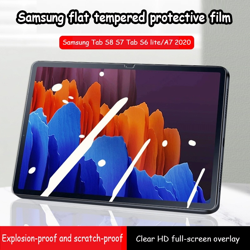 ฟิล์มกระจก นิรภัย ซัมซุง ไลท์ For Samsung Tab S8 S7 S6 lite Tab A8 A7 lite รีส์แท็บเล็ต ภาพยนตร์เต็มหน้าจอ ฟิล์ม HD