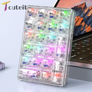 Tcuteit K21 คีย์บอร์ดเกมมิ่ง บลูทูธ 21 คีย์ สําหรับ PC เดสก์ท็อป