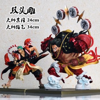 โมเดลฟิกเกอร์ One Piece Zoro Luffy Empress GK Tianshi Series Kabuki Wano Country Lion Song Song