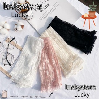 Lucky ปลอกแขนกันแดด ลูกไม้ ลายดอกไม้ 4 สี 2 คู่