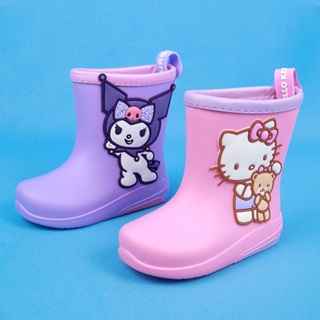 Clow M ผ้าคลุมรองเท้าบูท กันฝน กันน้ํา กันลื่น ลายการ์ตูน Hello Kitty น่ารัก สําหรับเด็ก -0811