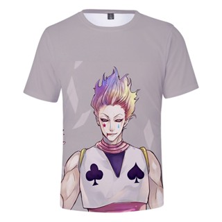 เสื้อยืด แขนสั้น พิมพ์ลายอนิเมะ Hisoka สไตล์ฮาราจูกุ สตรีท 2022