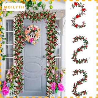 Moilyth เถาไม้สนจําลอง เถาวัลย์เถาวัลย์ประดิษฐ์ สีแดง สําหรับคริสต์มาส DIY