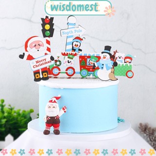 WISDOMEST ท็อปเปอร์เค้ก ลายคริสต์มาส Merry Christmas Plugin