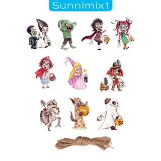 [Sunnimix1] แบนเนอร์กระดาษ ลายฮาโลวีน สําหรับประตูหน้าผีสิง บ้านผีสิง