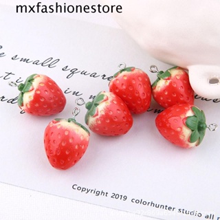 Mxfashione จี้สร้อยคอ ต่างหู รูปผลไม้ สตรอเบอร์รี่ 3D DIY