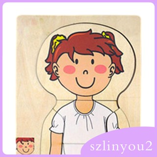 [szlinyou2] จิ๊กซอว์ปริศนา รูปร่างกายมนุษย์ ของเล่นเสริมพัฒนาการ สําหรับเด็กผู้ชายก่อนวัยเรียน