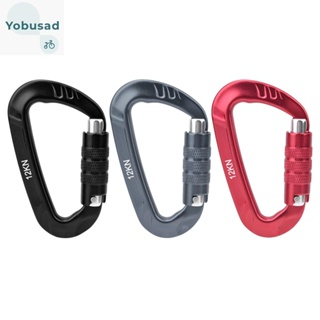 [Yobusad.th] คลิปคาราบิเนอร์ อลูมิเนียมอัลลอย รูปตัว D 12KN อุปกรณ์เสริม สําหรับตั้งแคมป์