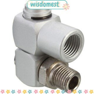 Wisdomest ข้อต่อนิวเมติก หมุนได้ 360 องศา 1/4 นิ้ว 360 องศา สีเงิน 4 ชิ้น