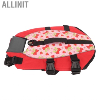 Allinit Dog Life Vest Adjustable Tear Resistant Safe Floatation Swimming Jacket with Back Handle for Medium Large Pets Red N