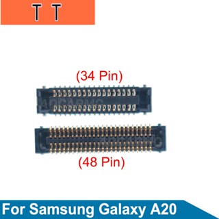  ปลั๊กเชื่อมต่อหน้าจอ LCD FPC 48Pin 34Pin 48Pin สําหรับ Samsung Galaxy A20 A205F 2 ชิ้น