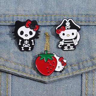 SANRIO เครื่องประดับ เข็มกลัดโลหะ รูปการ์ตูน Hello Kitty Pirate Enamel น่ารัก สําหรับฮาโลวีน